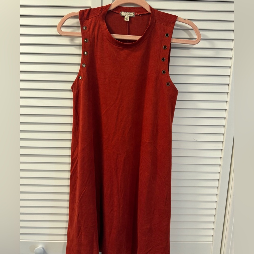 Orange Suede Tunic Style Dress